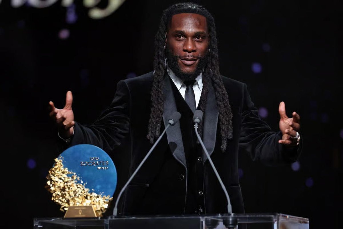 Burna Boy Presents Socrates Award to Bukayo Saka at Ballon d'Or