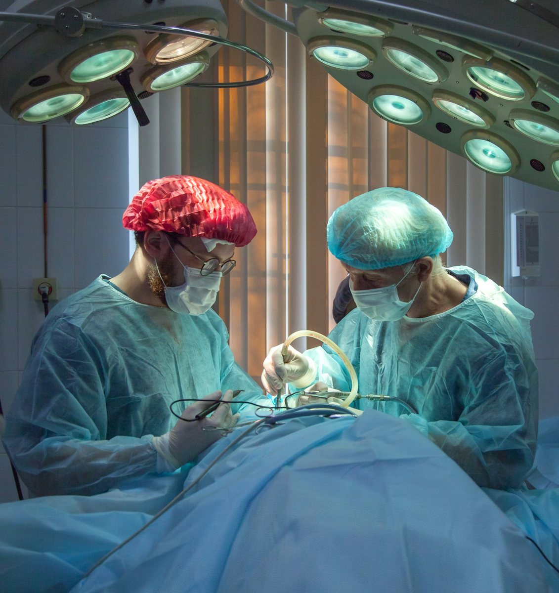 Surgeons in an operating theatre